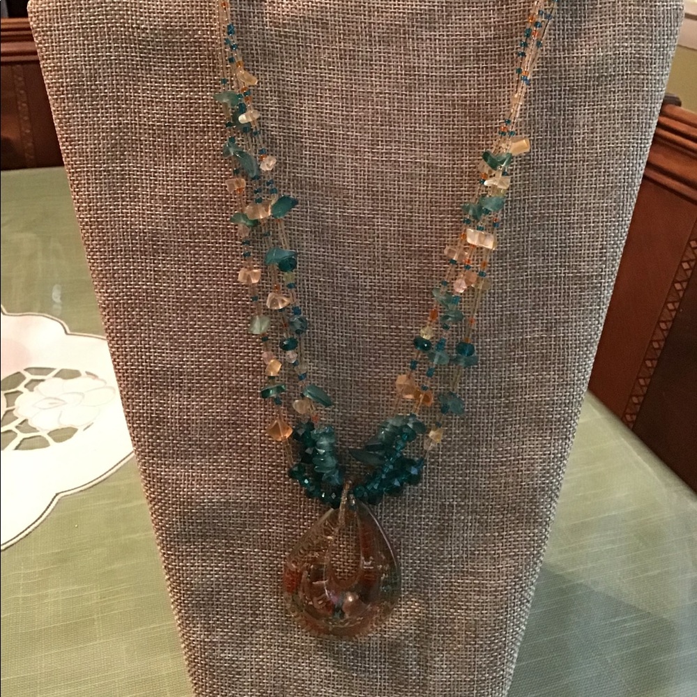 4 for $25. 3 STRAND PENDANT NECKLACE WITH EARRINGS